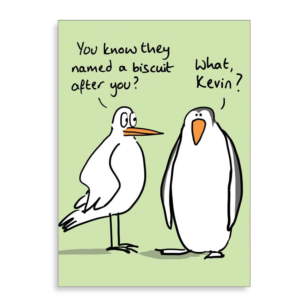 Penguin Biscuit Funny Card - Penny Black