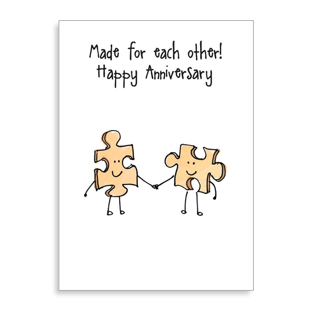 Made For Each Other Jigsaw Pieces Anniversary Card - Penny Black