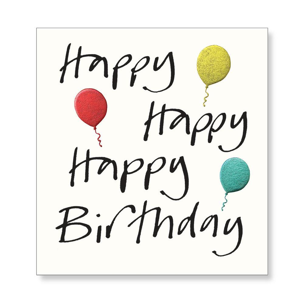 Happy Happy Happy Birthday Balloons Card - Penny Black