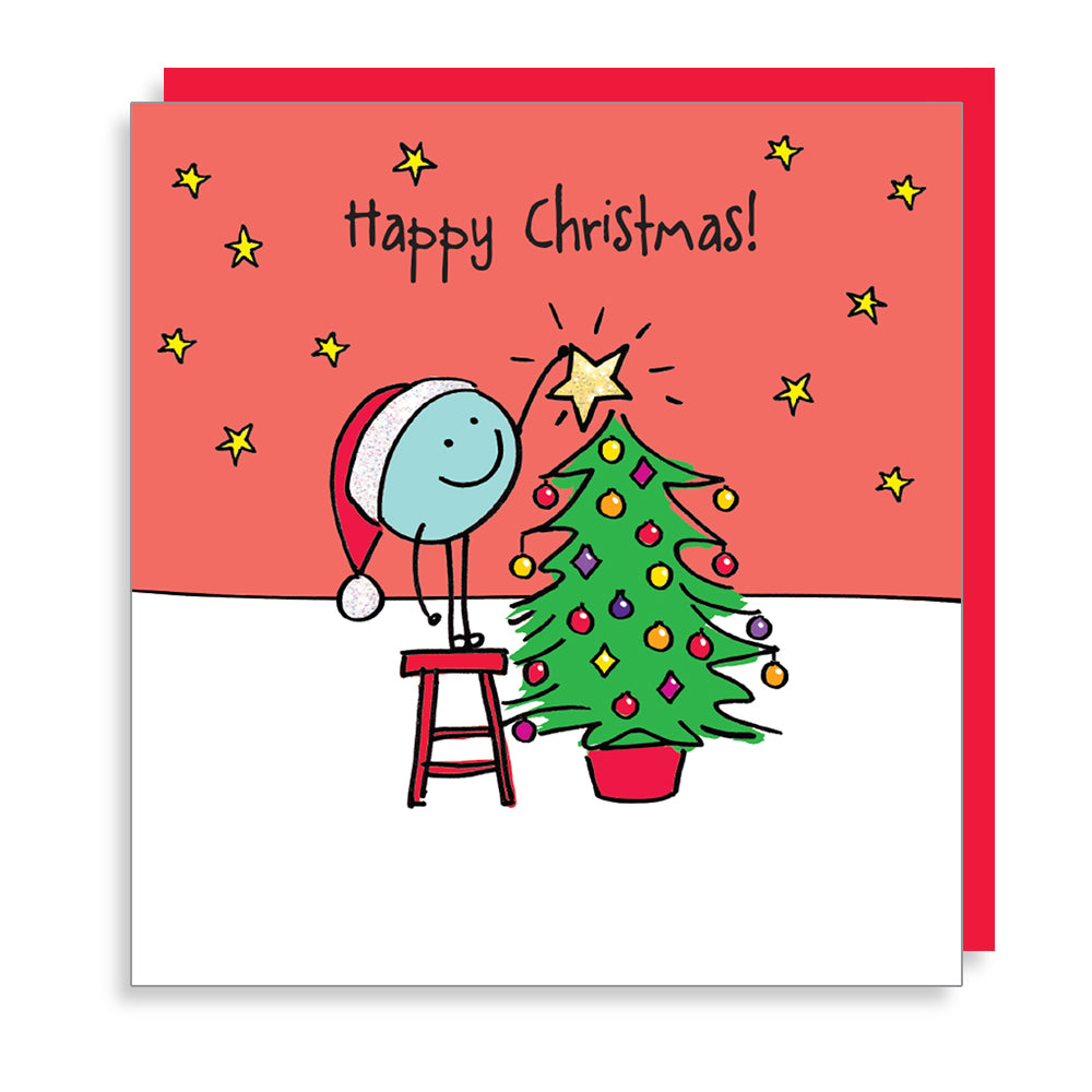 Decorating Star on Tree Christmas Card from Penny Black
