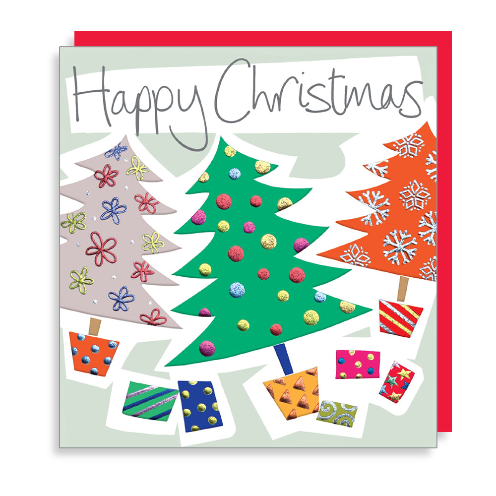 Three Sparkly Trees Embossed Christmas Card from Penny Black