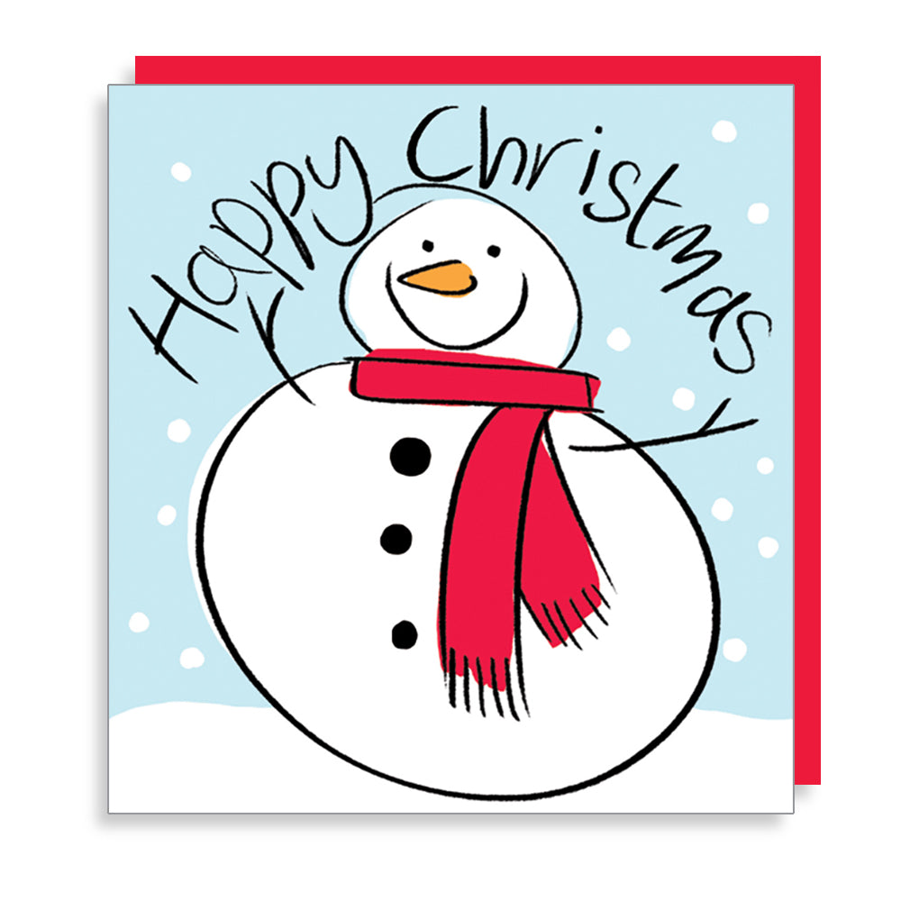 Happy Smiley Snowman Christmas Card