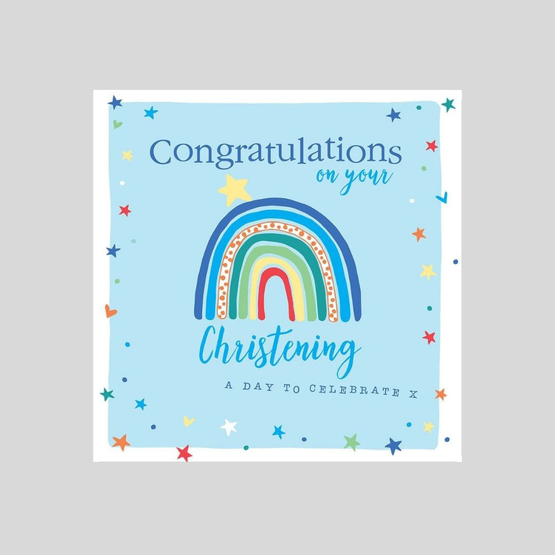 Congratulations on Your Christening Blue Rainbow Card from Penny Black