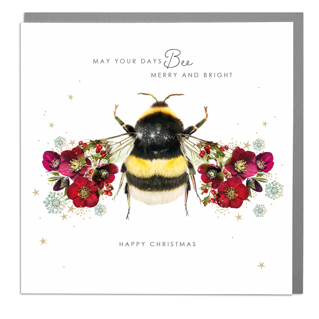 Bee Merry and Bright Wildlife Botanical Christmas Card from Penny Black