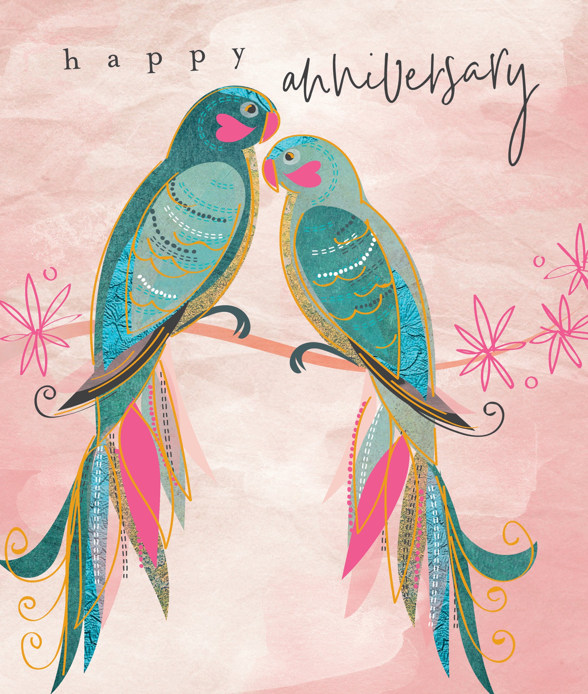 Pink Love Birds Anniversary Card from Penny Black