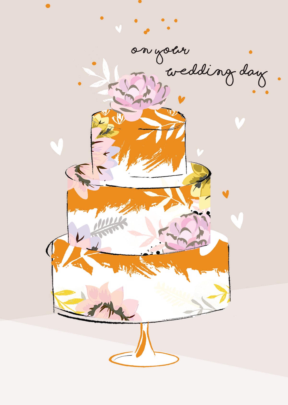 Earthy Floral Tiered Cake Wedding Card from Penny Black