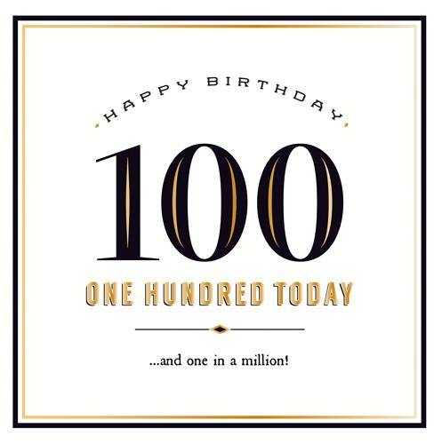 One In A Million 100th Birthday Card - Penny Black