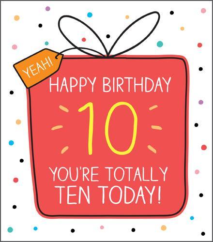 You&#39;re Totally Ten Today Birthday Card - Penny Black