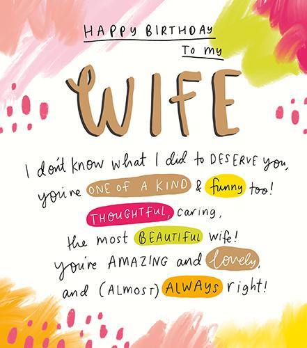 Wife What I Did To Deserve You Birthday Card - Penny Black