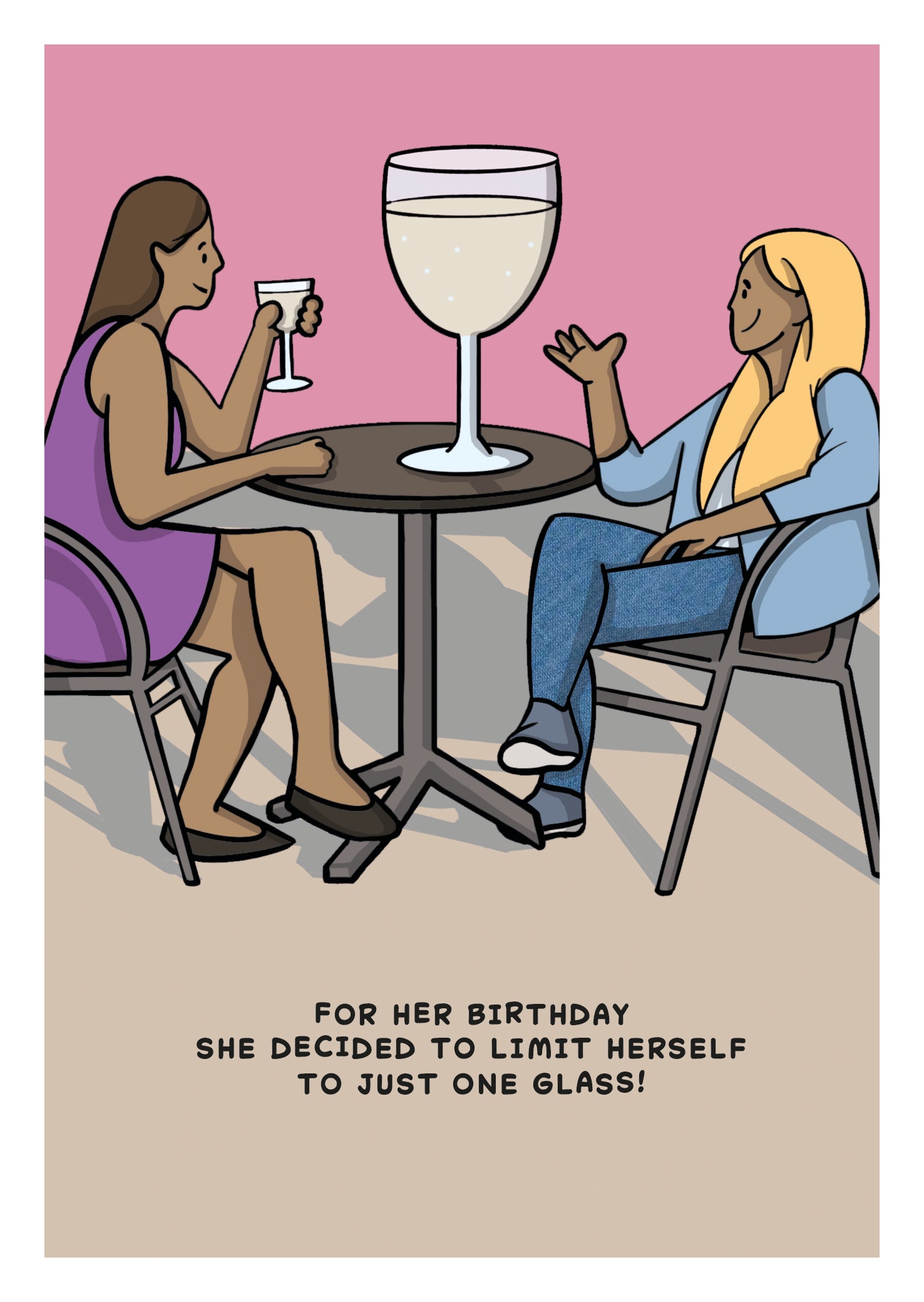 Limit Herself One Glass Funny Birthday Card by penny black