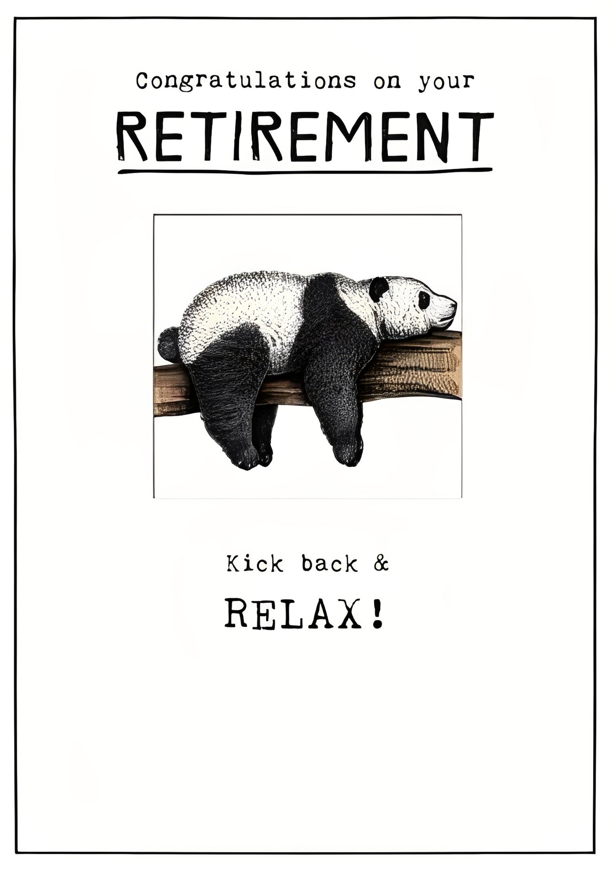 Relax Panda Retirement Card from Penny Black