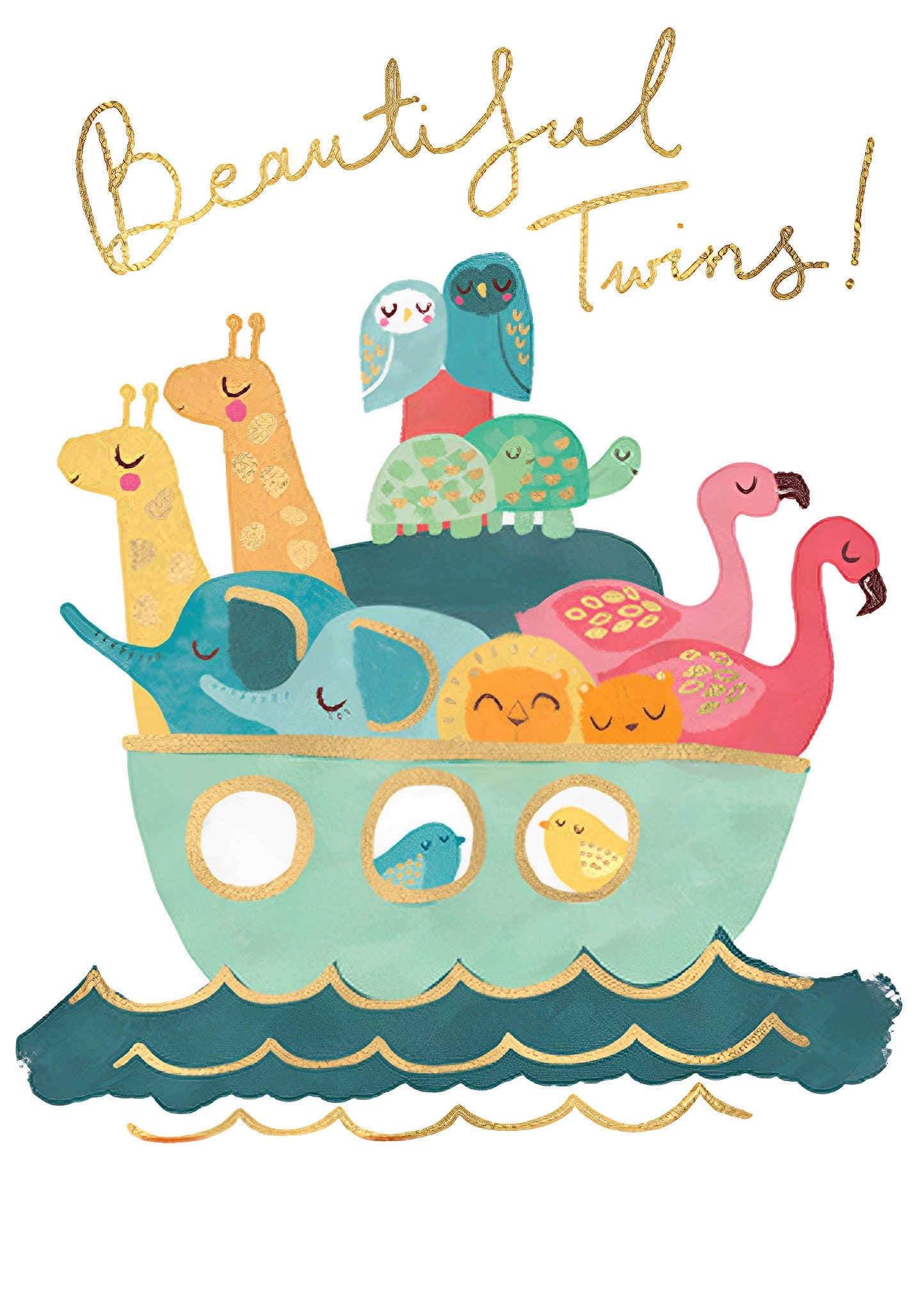 Beautiful Twins Ark New Baby Card from Penny Black