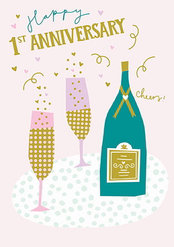 Cheers First Wedding Anniversary Card from Penny Black