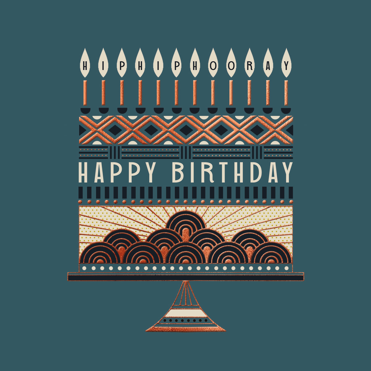 Copper Deco Birthday Cake Card from Penny Black
