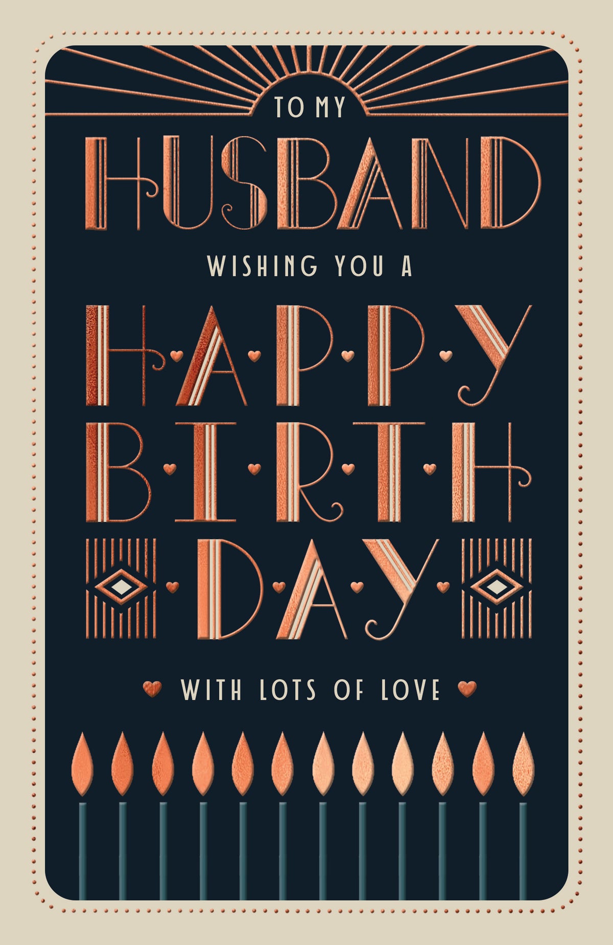 Copper Deco Husband Birthday Card from Penny Black