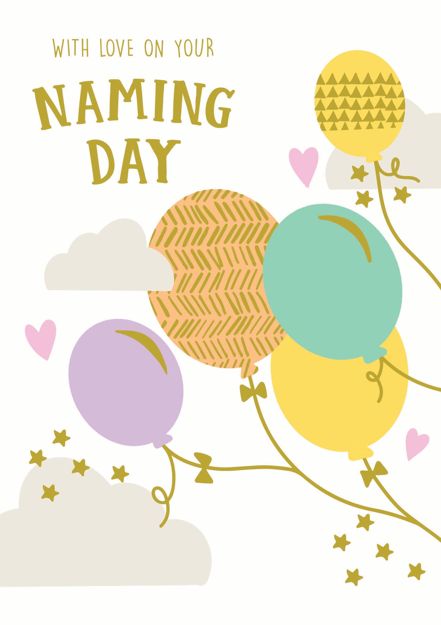 Pastel Balloons Naming Day Card from Penny Black
