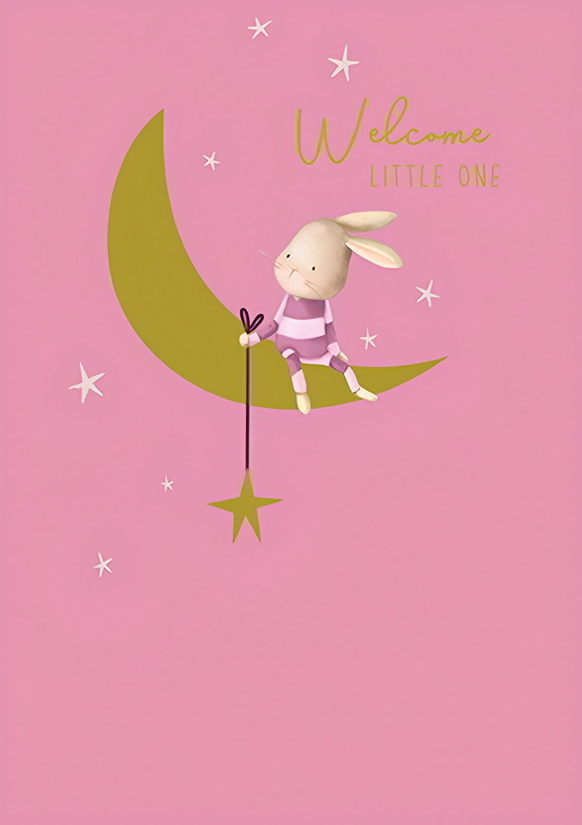 Welcome Pink Bunny Pyjamas New Baby Card from Penny Black