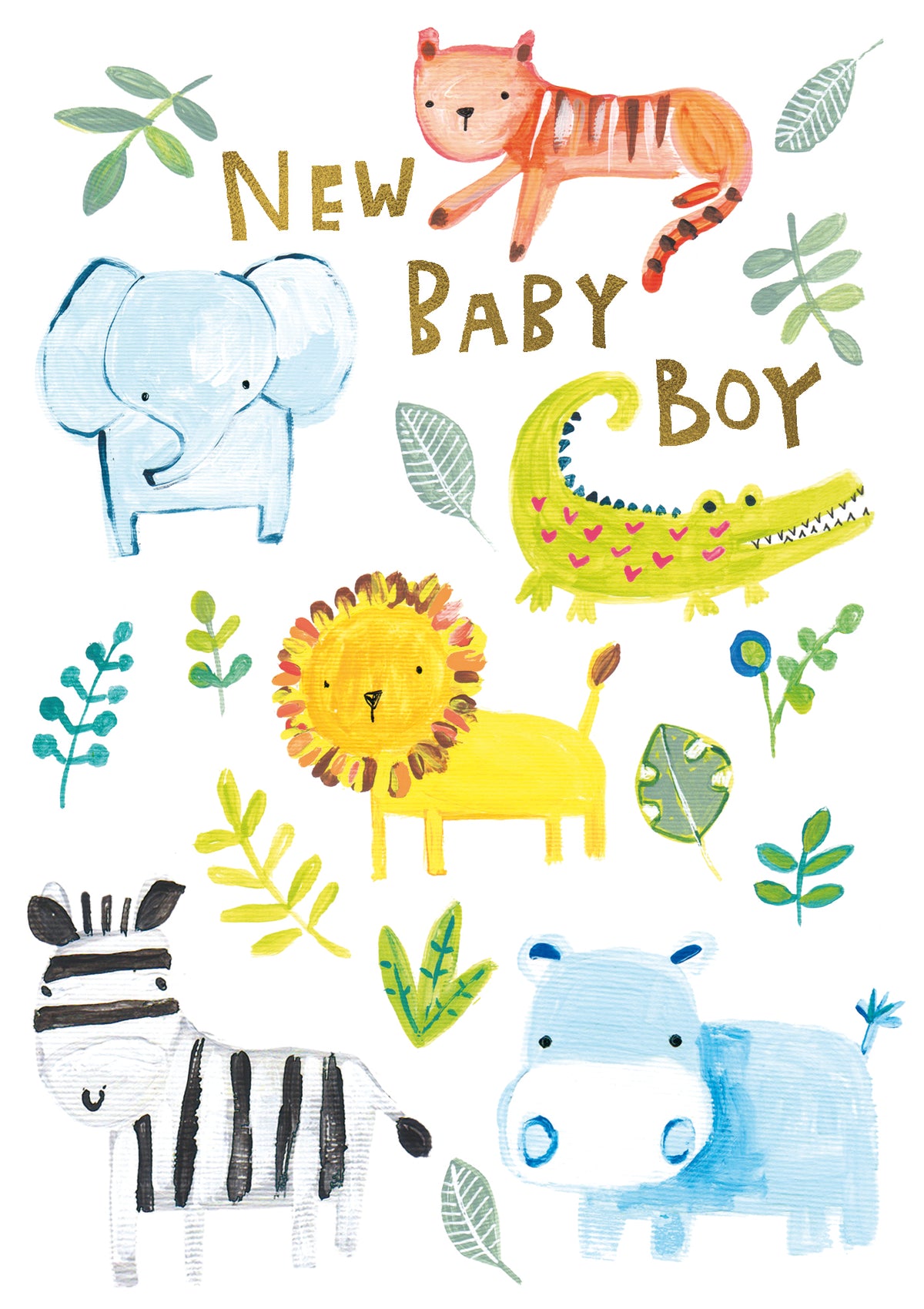 New Baby Boy Safari Card from Penny Black