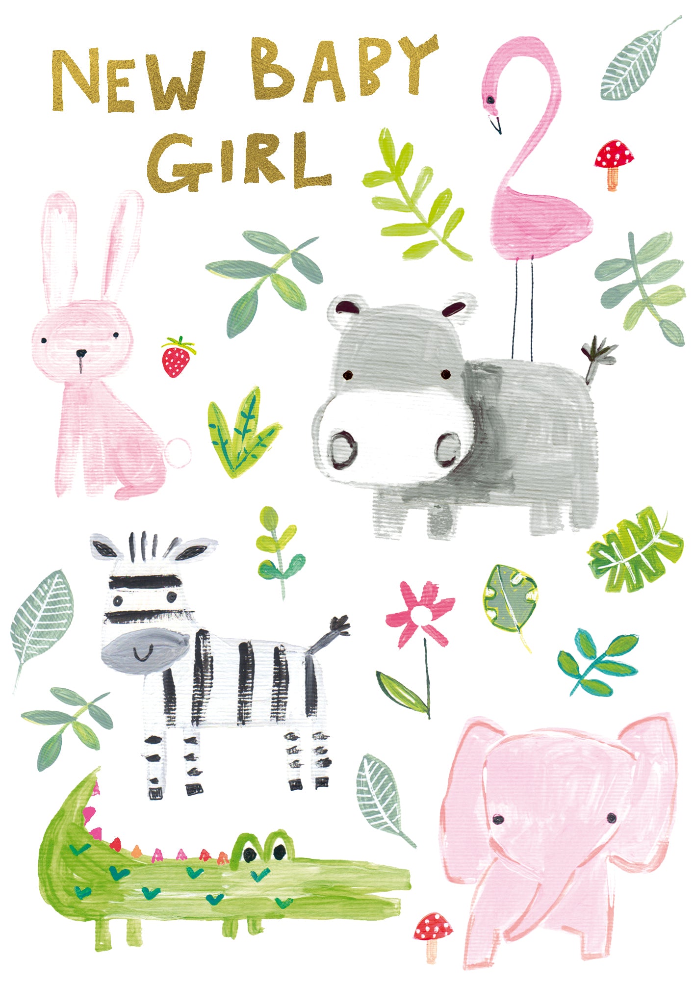 New Baby Girl Safari Card from Penny Black