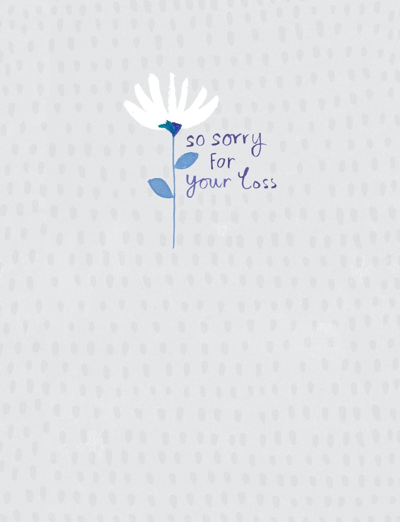So Sorry For Your Loss Silver Dash Sympathy Card from Penny Black