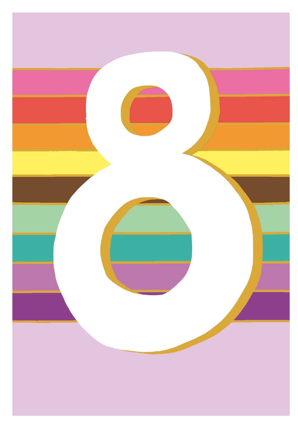 Fun Pink Rainbow 8th Birthday Card from Penny Black