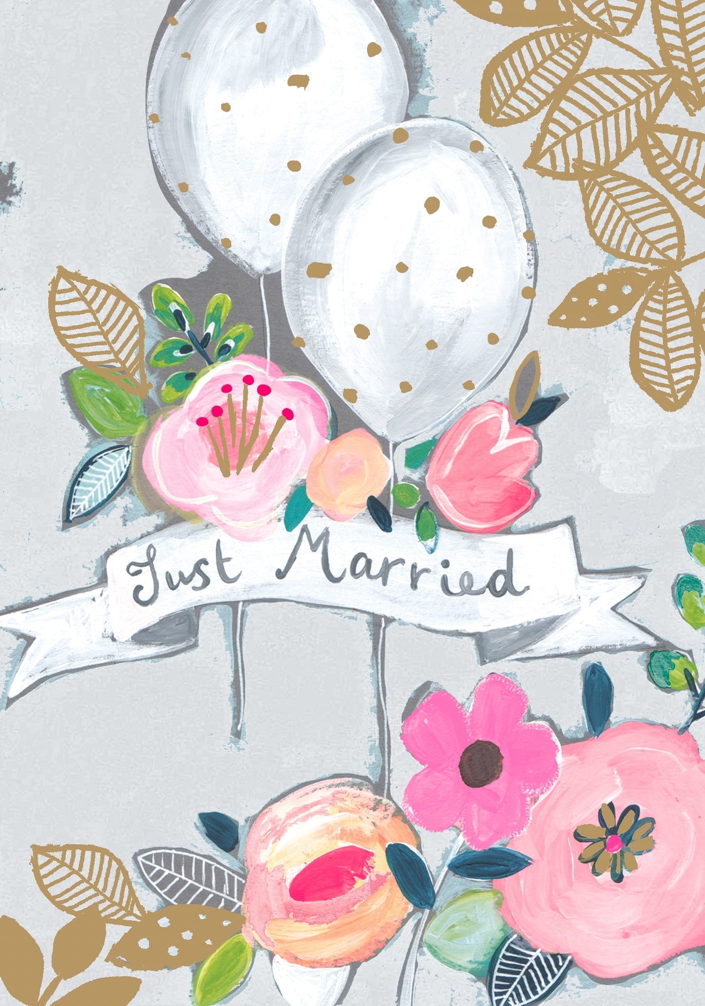 Just Married Banner Wedding Card from Penny Black