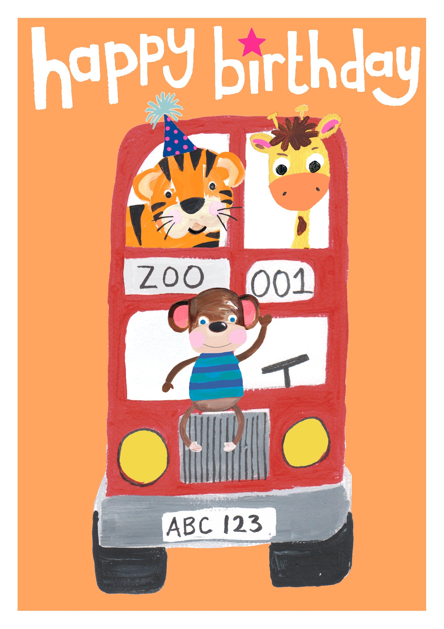 Zoo Party Bus Kids Birthday Card from Penny Black