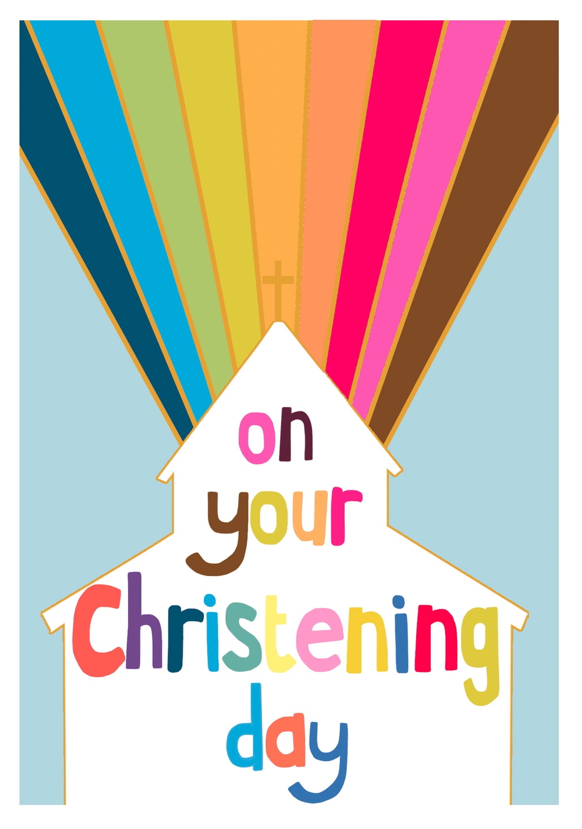 Rainbow Burst Church Christening Card from Penny Black