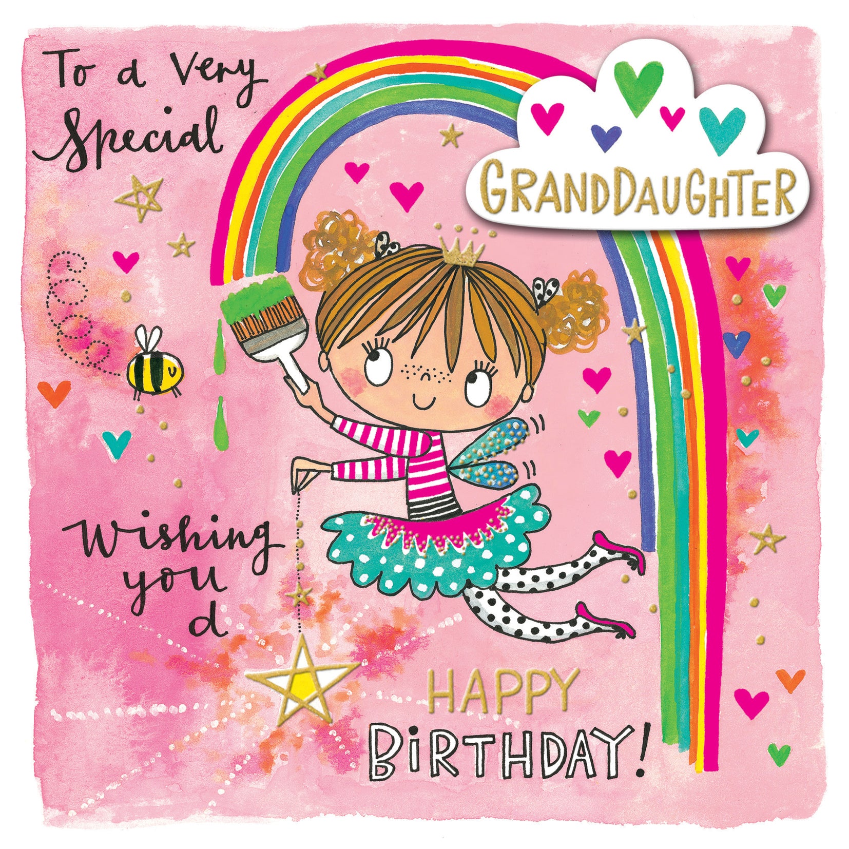 Rainbow Painting Granddaughter Birthday Card from Penny Black