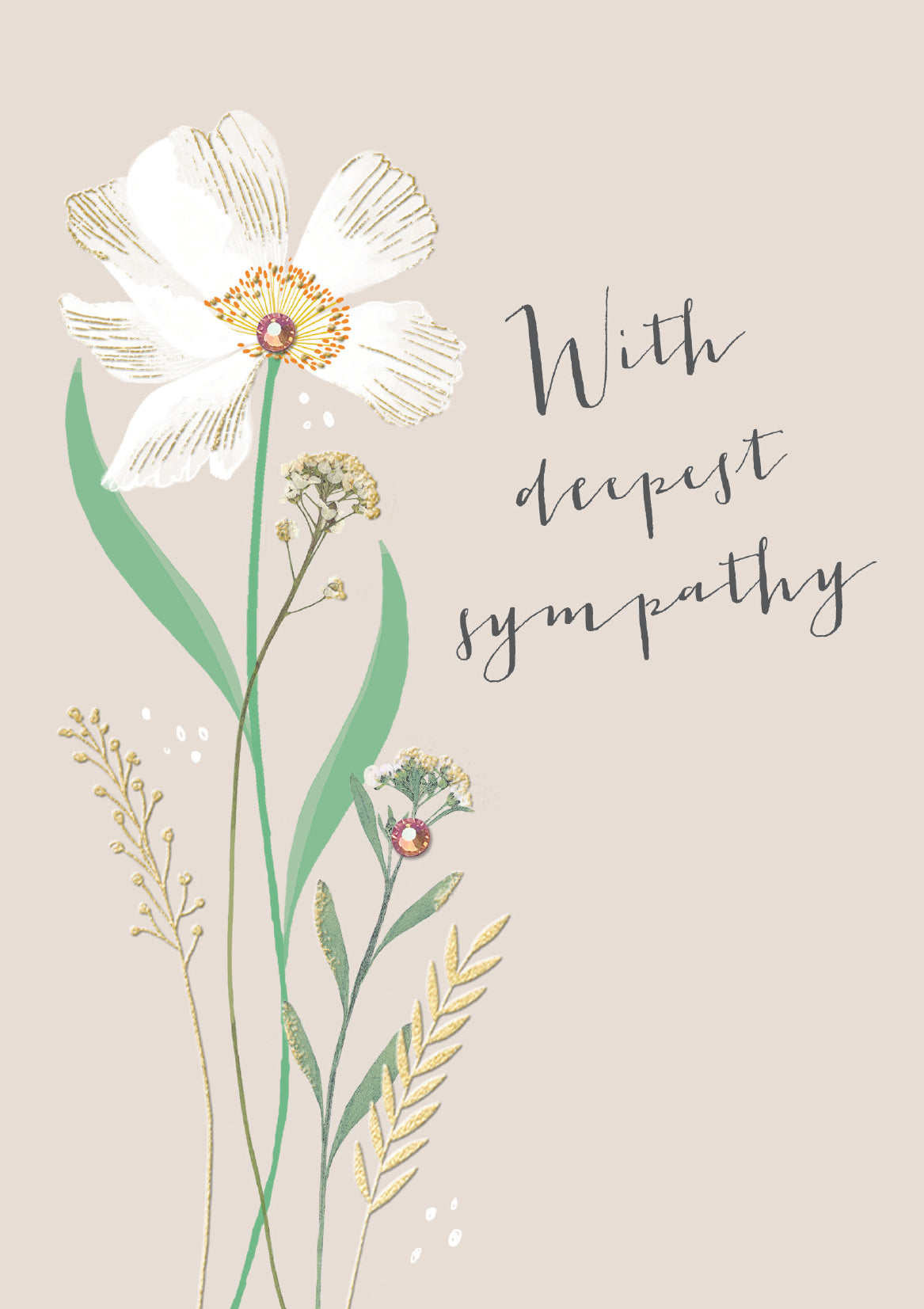 Floral Sprig With Deepest Sympathy Card from Penny Black