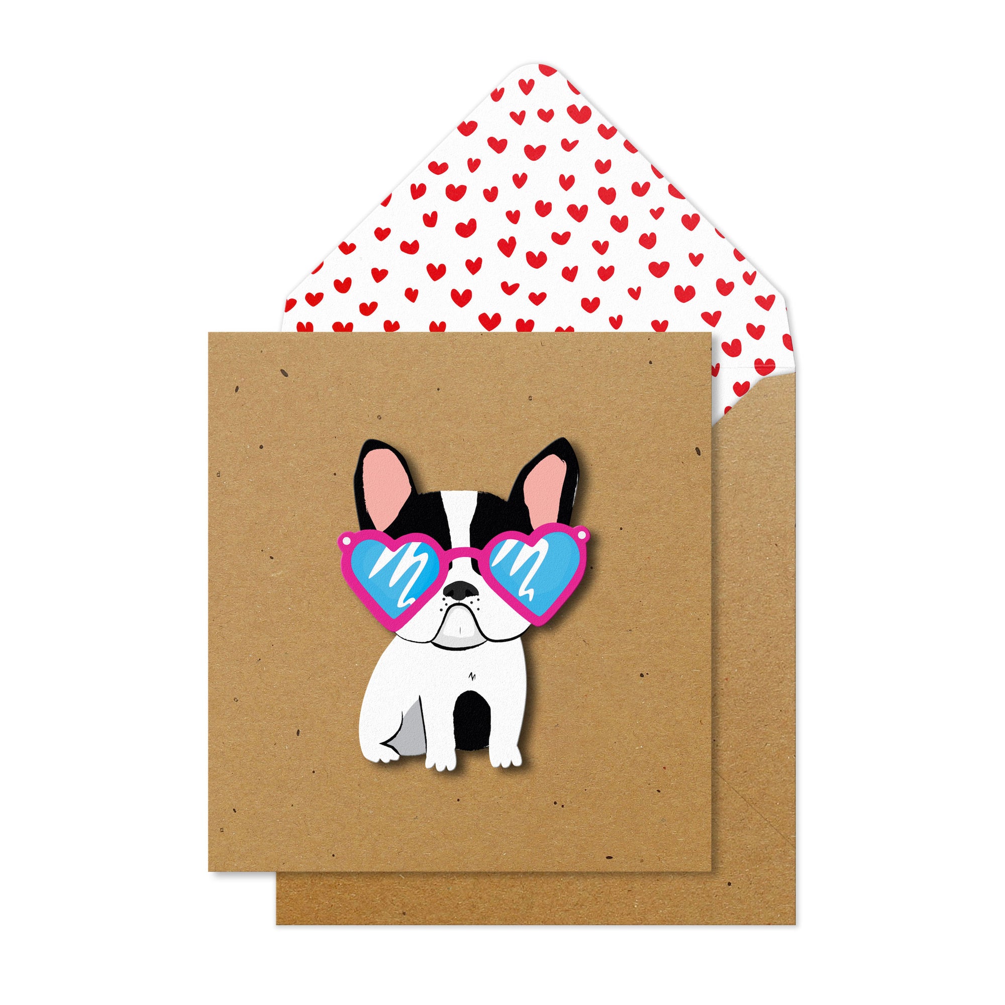 Heart Glasses Frenchie Valentine Card from Penny Black