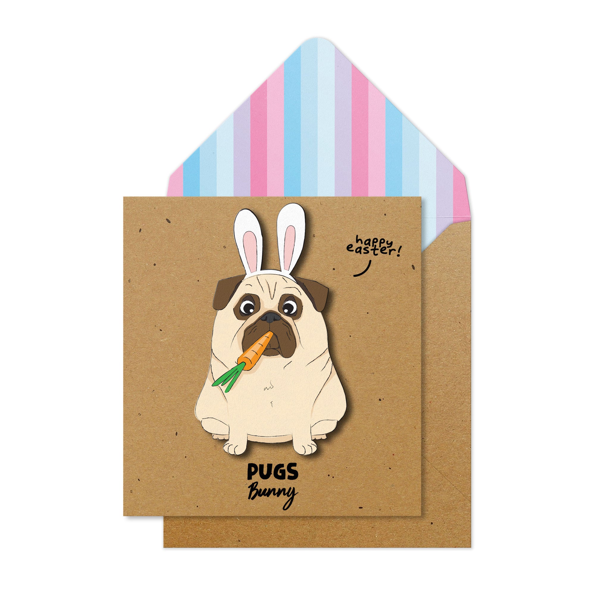 Pugs Bunny Funny Easter Card by penny black