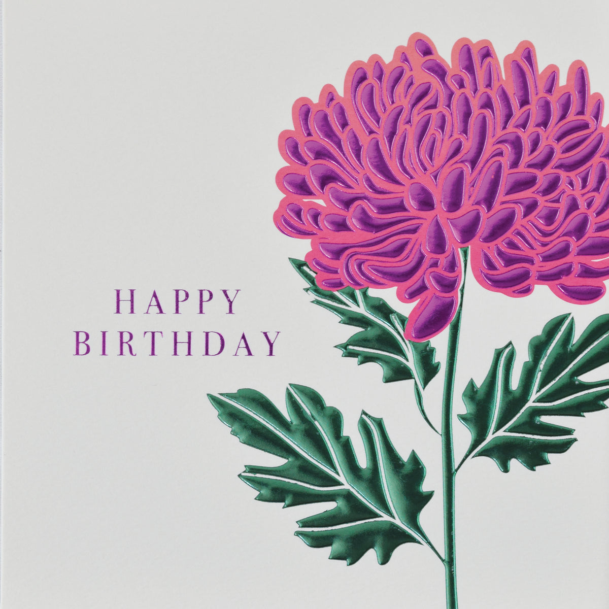 Foil Pink Chrysanthemum Birthday Card from Penny Black