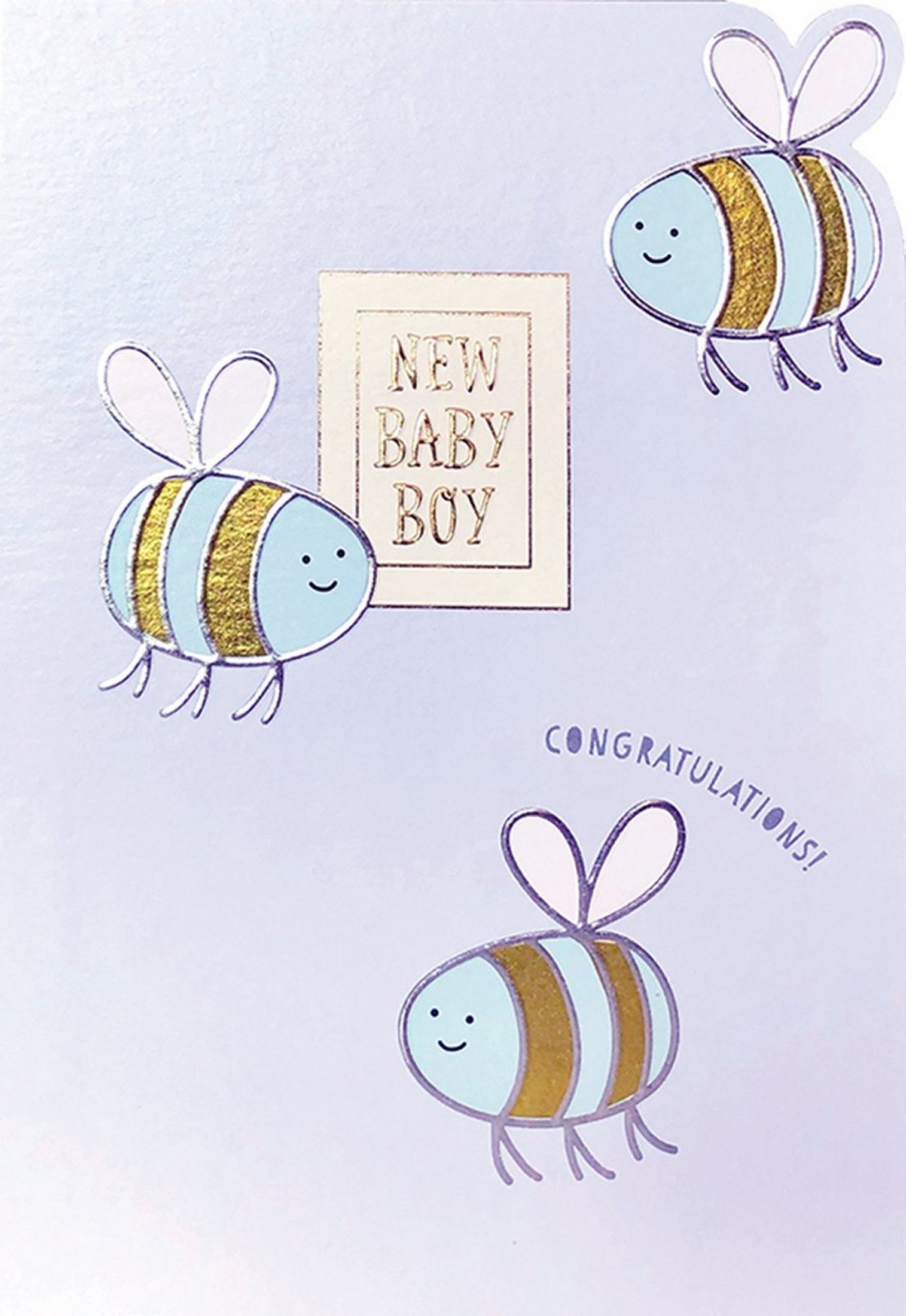 Bees Cut-out New Baby Boy Card from Penny Black