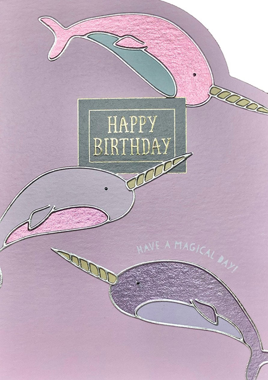 Happy Narwhals Cut-out Birthday Card from Penny Black