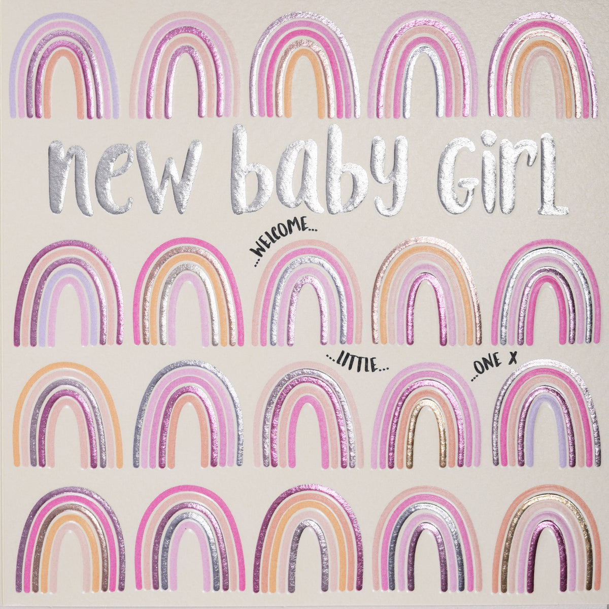 Pink Rainbows New Baby Girl Card from Penny Black