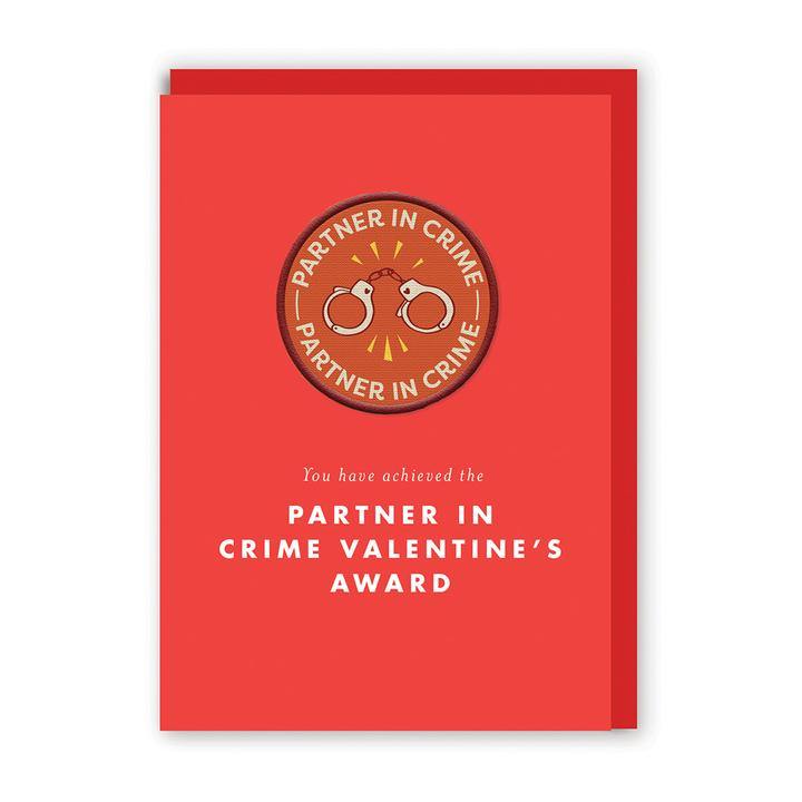 Partners In Crime Woven Patch Valentines Card - Penny Black