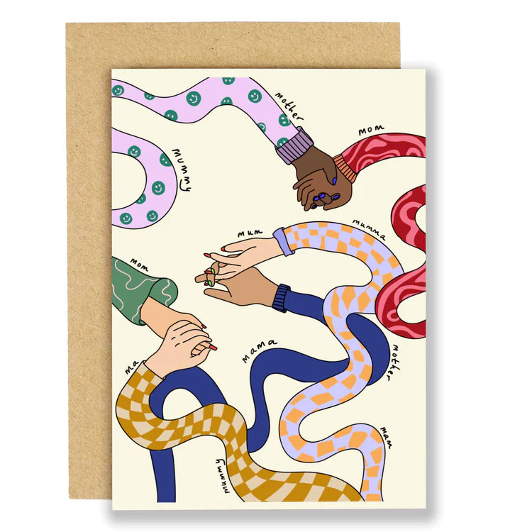 Mums Hand Holding Wraparound Mother's Day Card