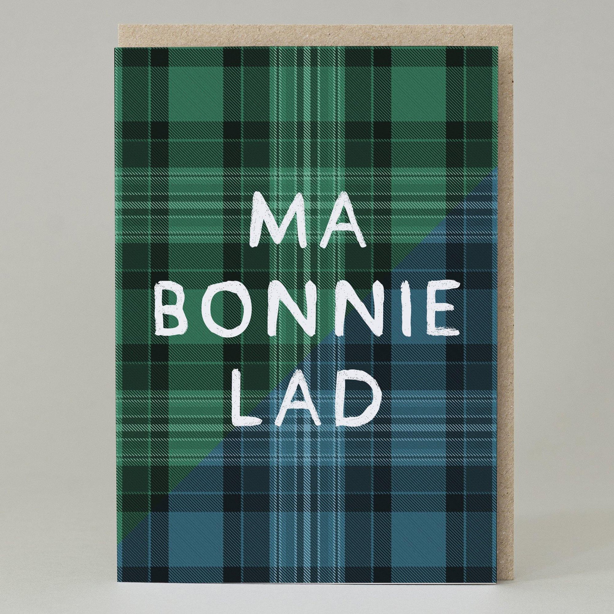 Ma Bonnie Lad Tartan Card - Penny Black