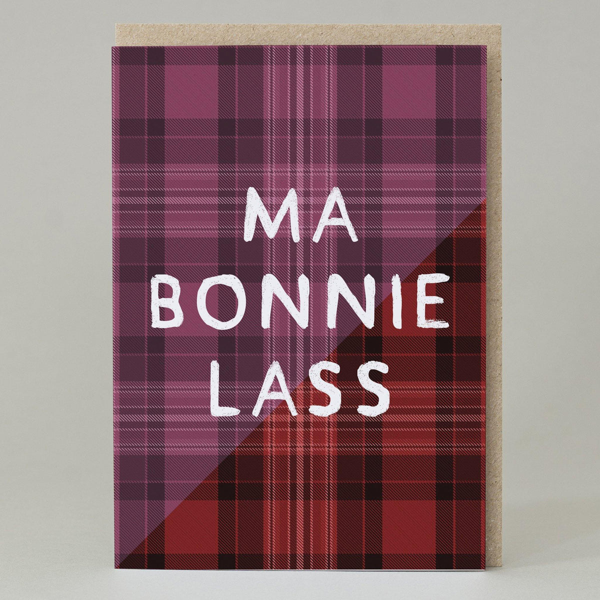 Ma Bonnie Lass Tartan Card - Penny Black