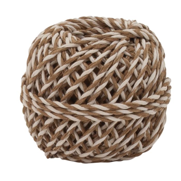 Gold &amp; White Candy Stripe Natural Cord Spool