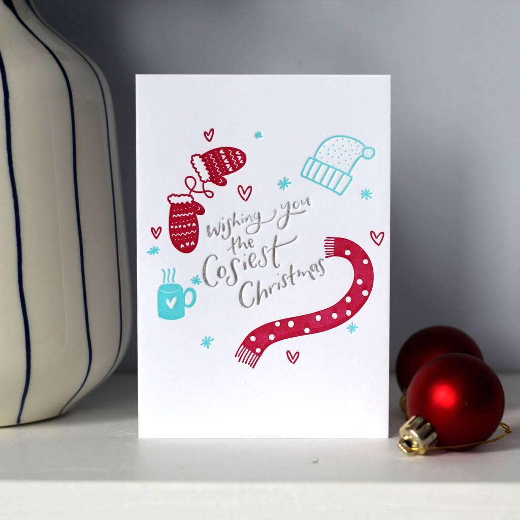 Wishing You The Cosiest Christmas Letterpress Card - Penny Black