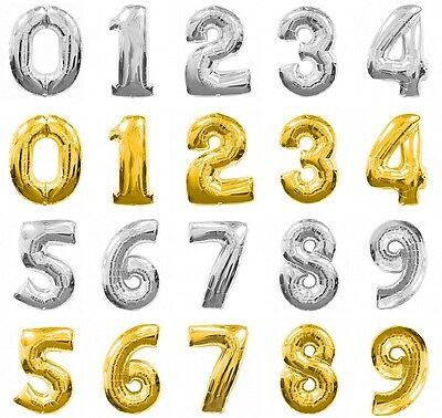 Large 34&quot; Number Foil Balloons - Penny Black
