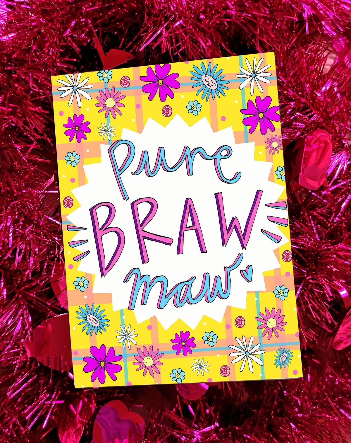 Pure Braw Maw Illustrated Card - Penny Black