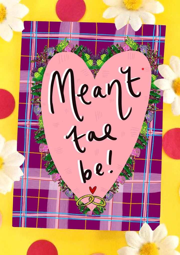 Meant Tae Be Illustrated Scottish Wedding Card