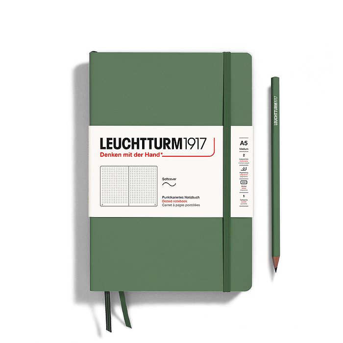 Leuchtturm1917 Notebook A5 Medium Softcover in olive colour