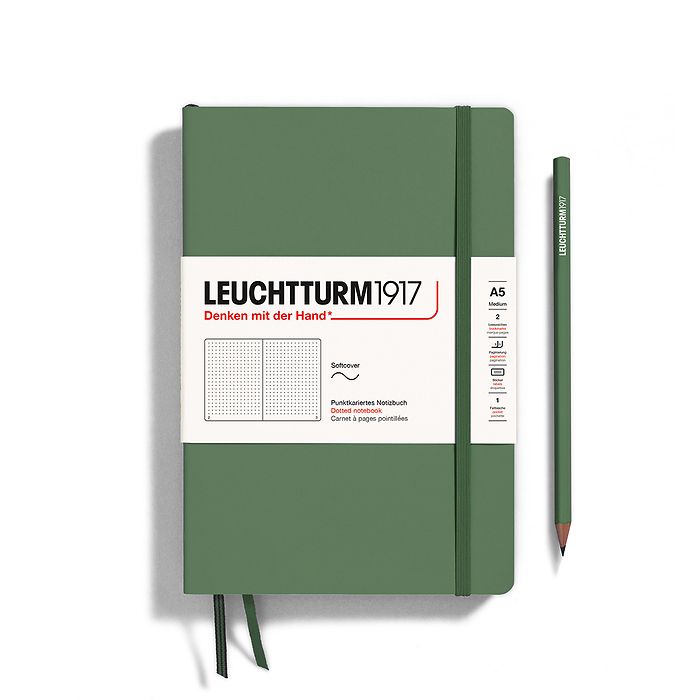 Leuchtturm1917 Notebook A5 Medium Softcover in olive colour