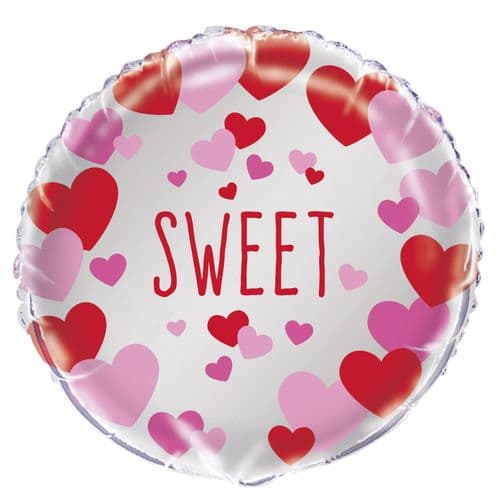 Sweet Pink and Red Hearts 18" Valentine's Day Foil Balloon