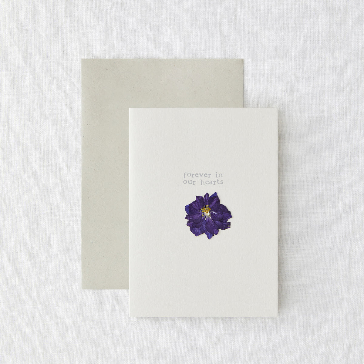 Forever In Our Hearts Pressed Flower Sympathy Card
