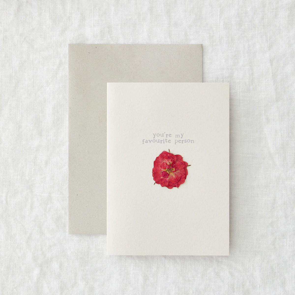 You&#39;re My Favourite Person Pressed Flower Card